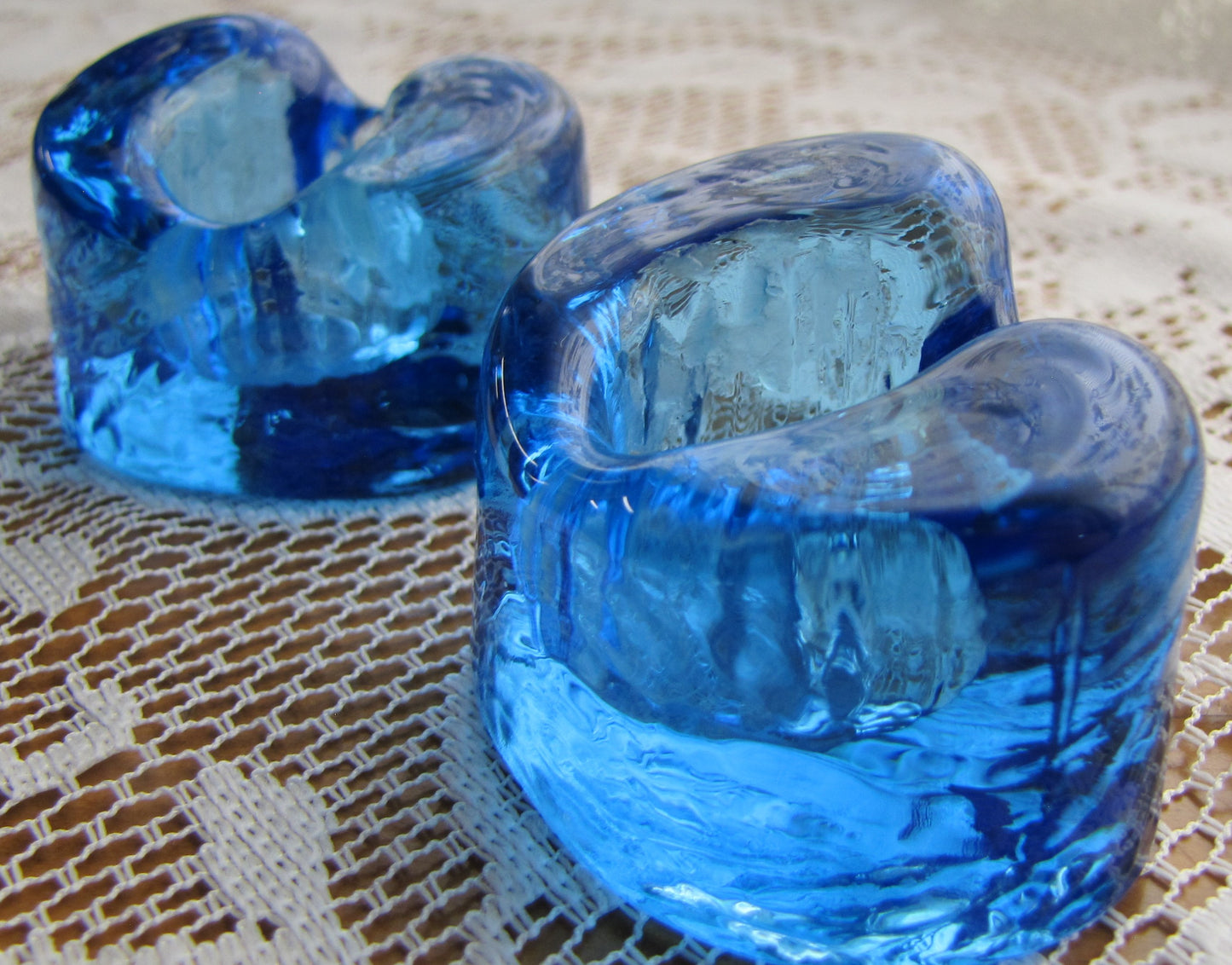 Vintage; Cobalt Blue Candle Holder Set, for 1 in candles,  Used, Excellent Condition