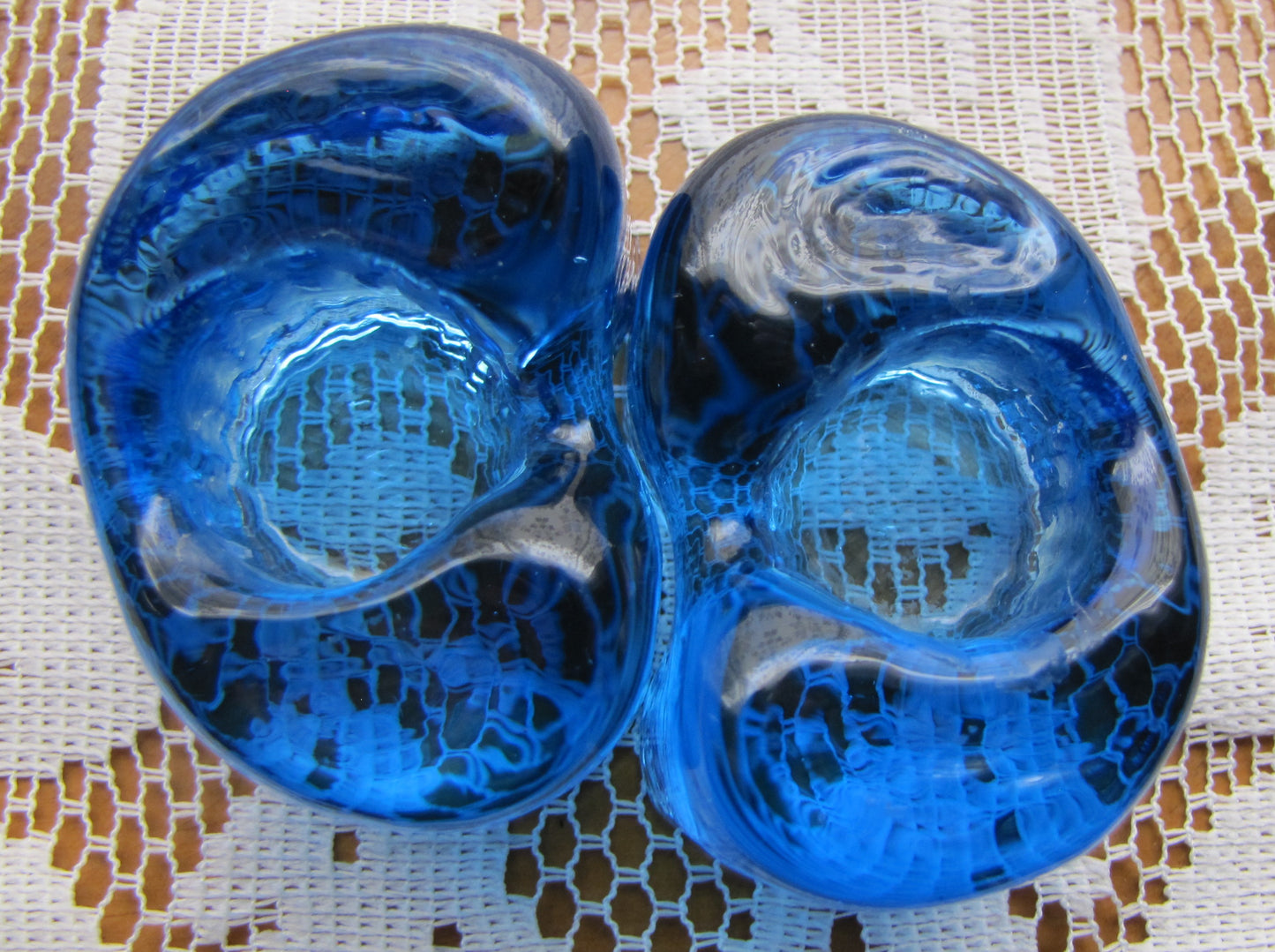 Vintage; Cobalt Blue Candle Holder Set, for 1 in candles,  Used, Excellent Condition