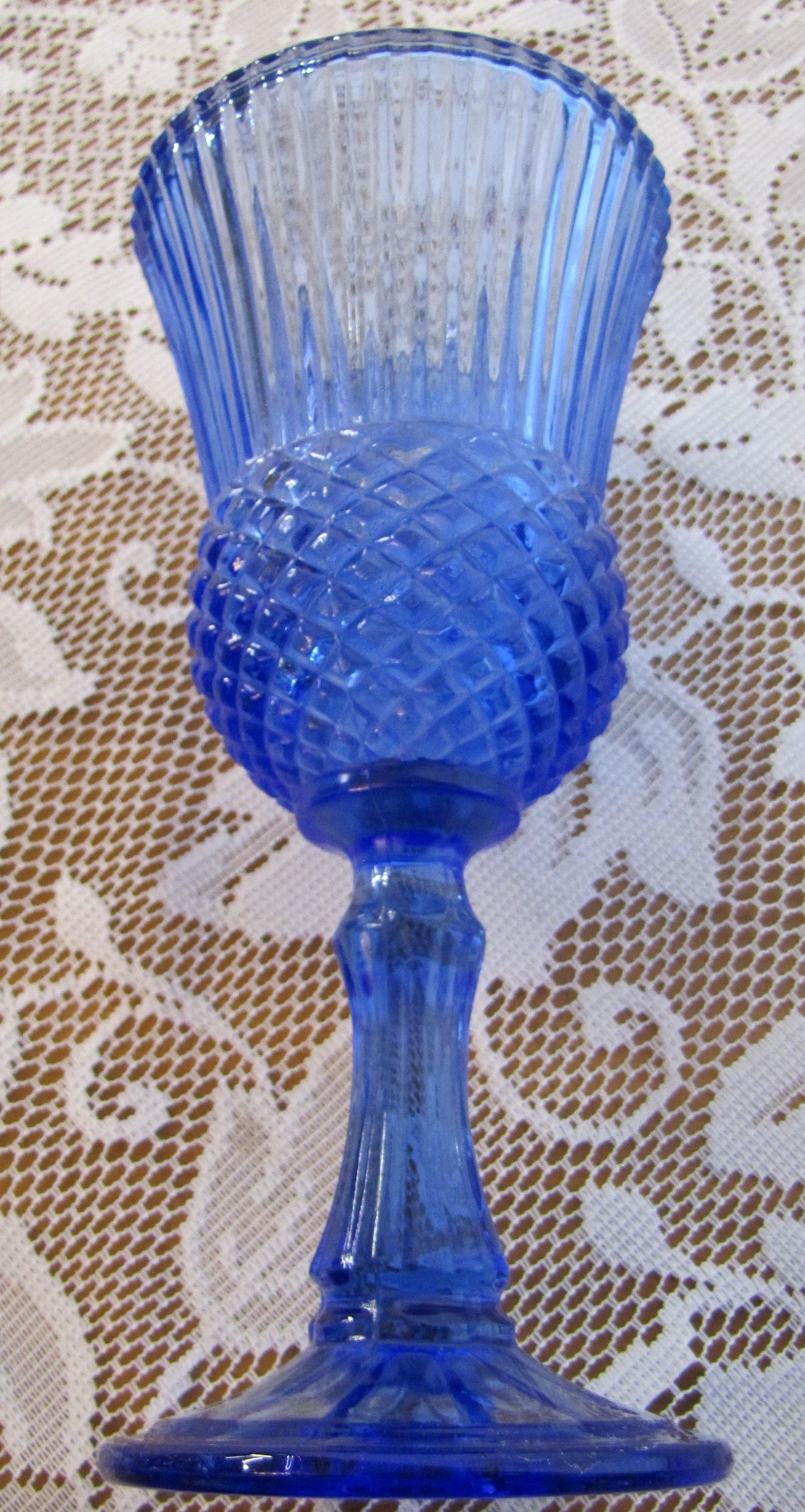 Avon; Fostoria Martha Washington Goblet, Cobalt Blue, 8.25" Tall x 4"Dia , Used, Excellent