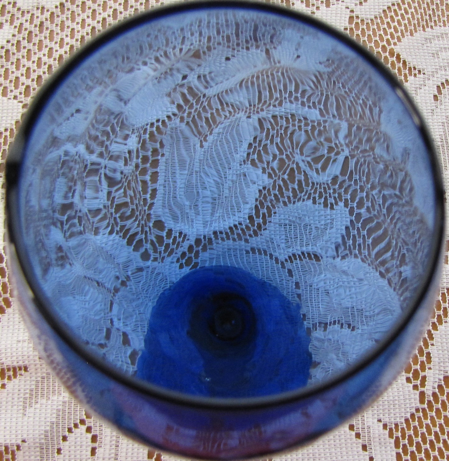 Vintage; Colony Helena Blue Wine Glass, 7" Tall, Handspun, Used, Antique, Excellent Condition