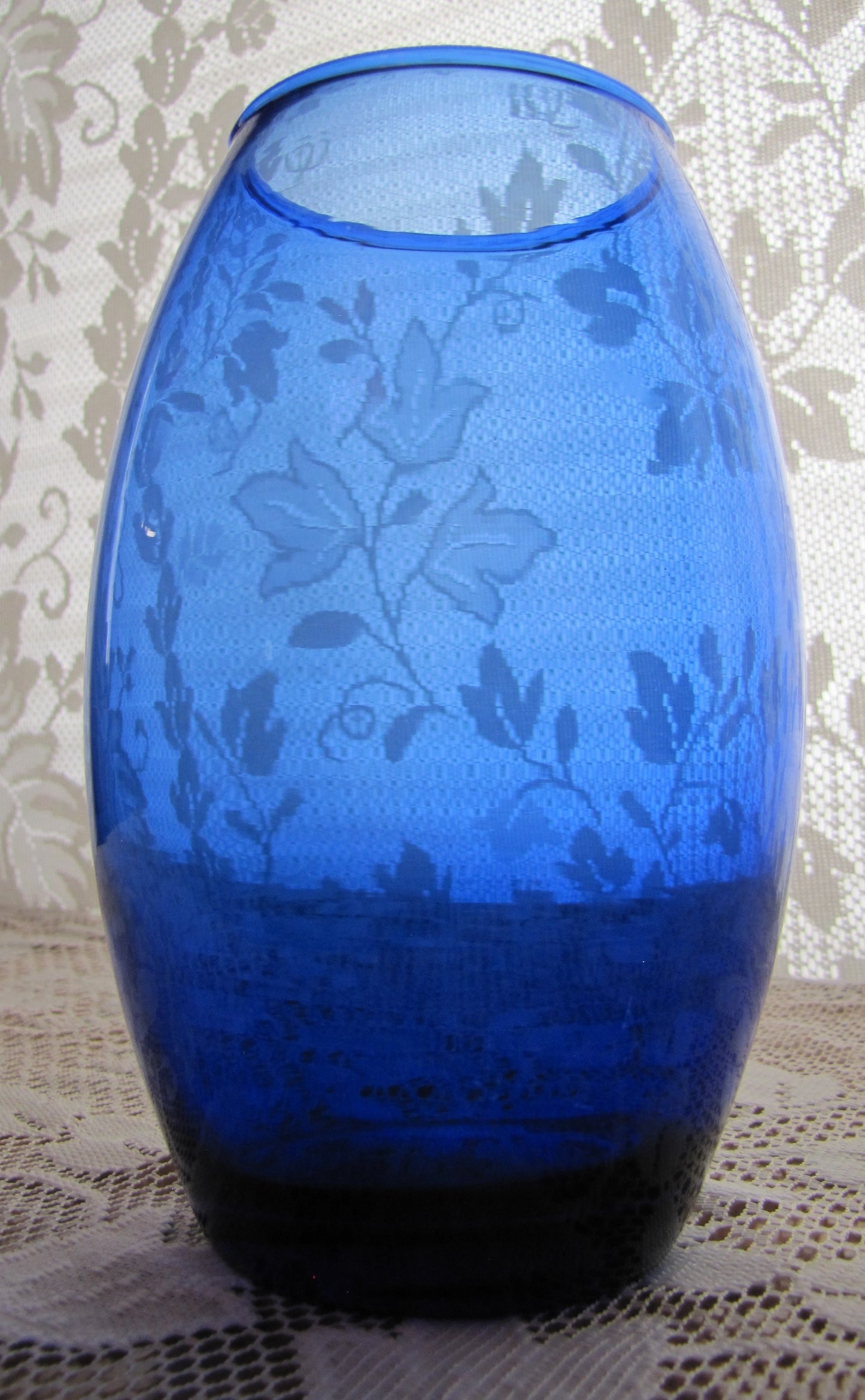 Vintage; 7" Cobalt Blue, Branch Bowl Vase , unknown Manufacturer, Antique, Used , Excellent Condition