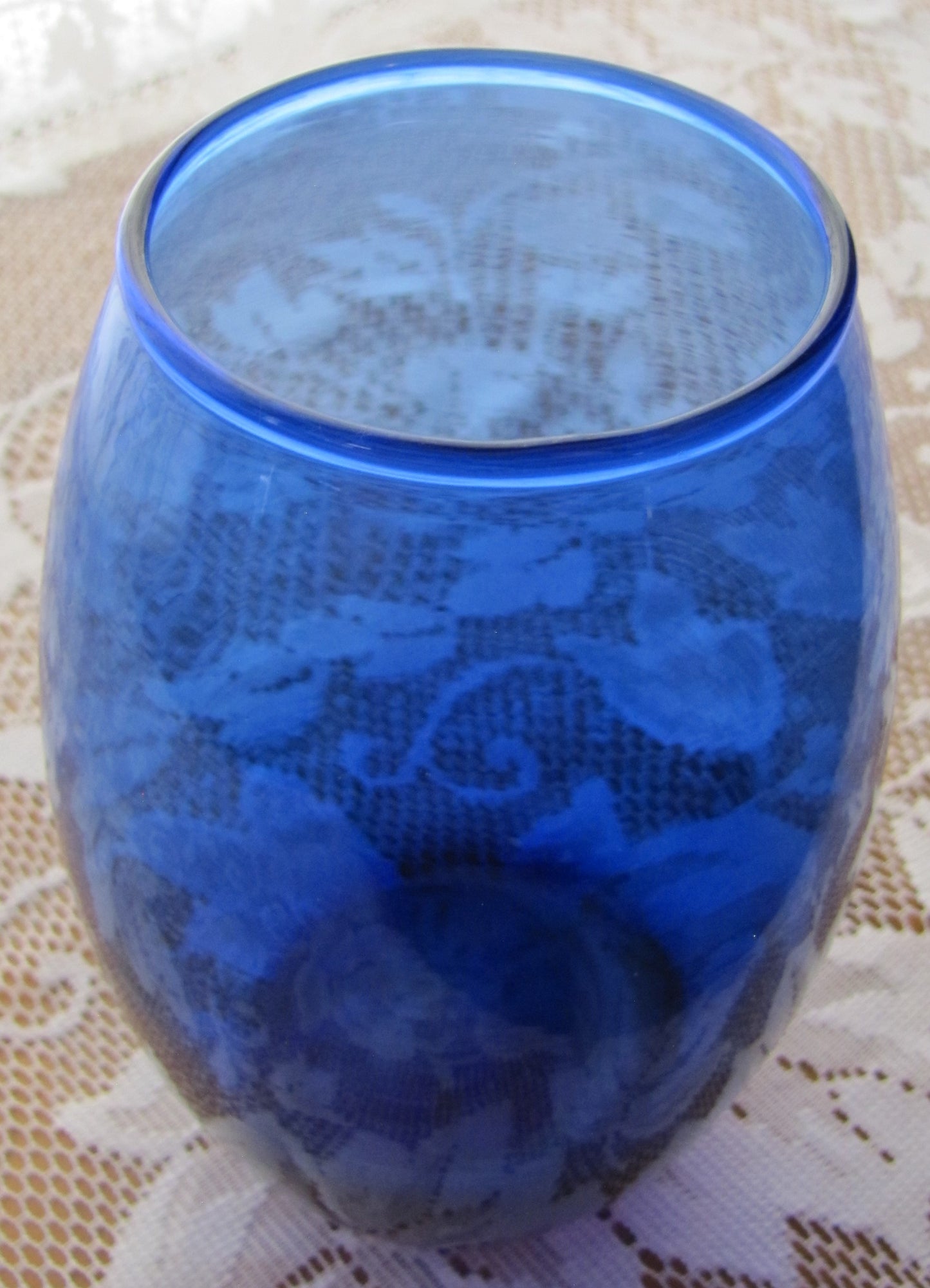 Vintage; 7" Cobalt Blue, Branch Bowl Vase , unknown Manufacturer, Antique, Used , Excellent Condition