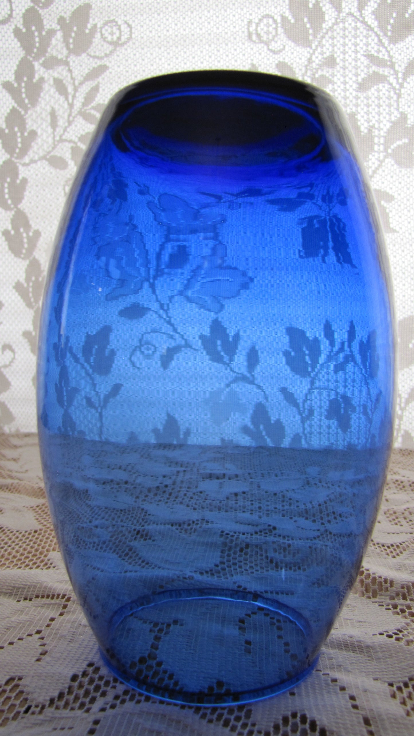 Vintage; 7" Cobalt Blue, Branch Bowl Vase , unknown Manufacturer, Antique, Used , Excellent Condition