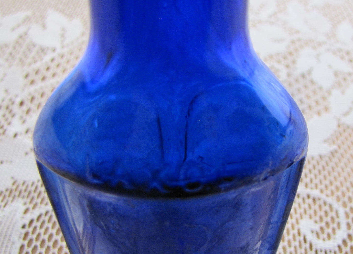 Antique;1890's 7" High Cobalt Blue Sunroom Decorator Glass Bottle, LAXOL, A.J. WHITE , NEW YORK , Used, Excellent Condition