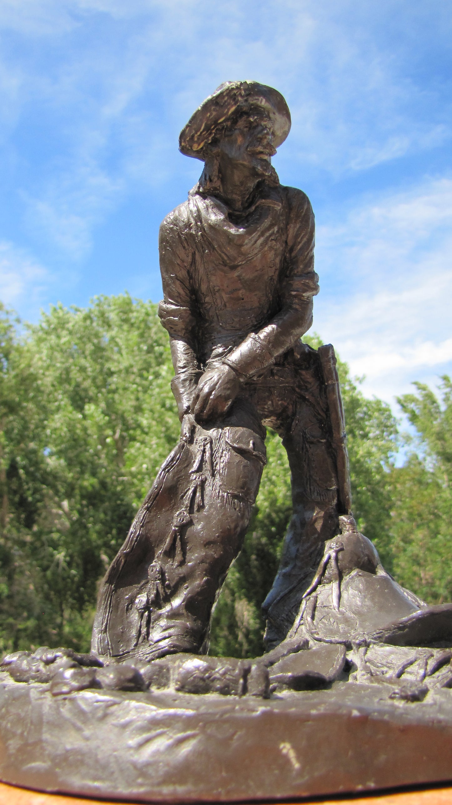 Michael Garman Cowboy Sculpture, Bronze tone finish, 13" x 9", #MG019, Autographed