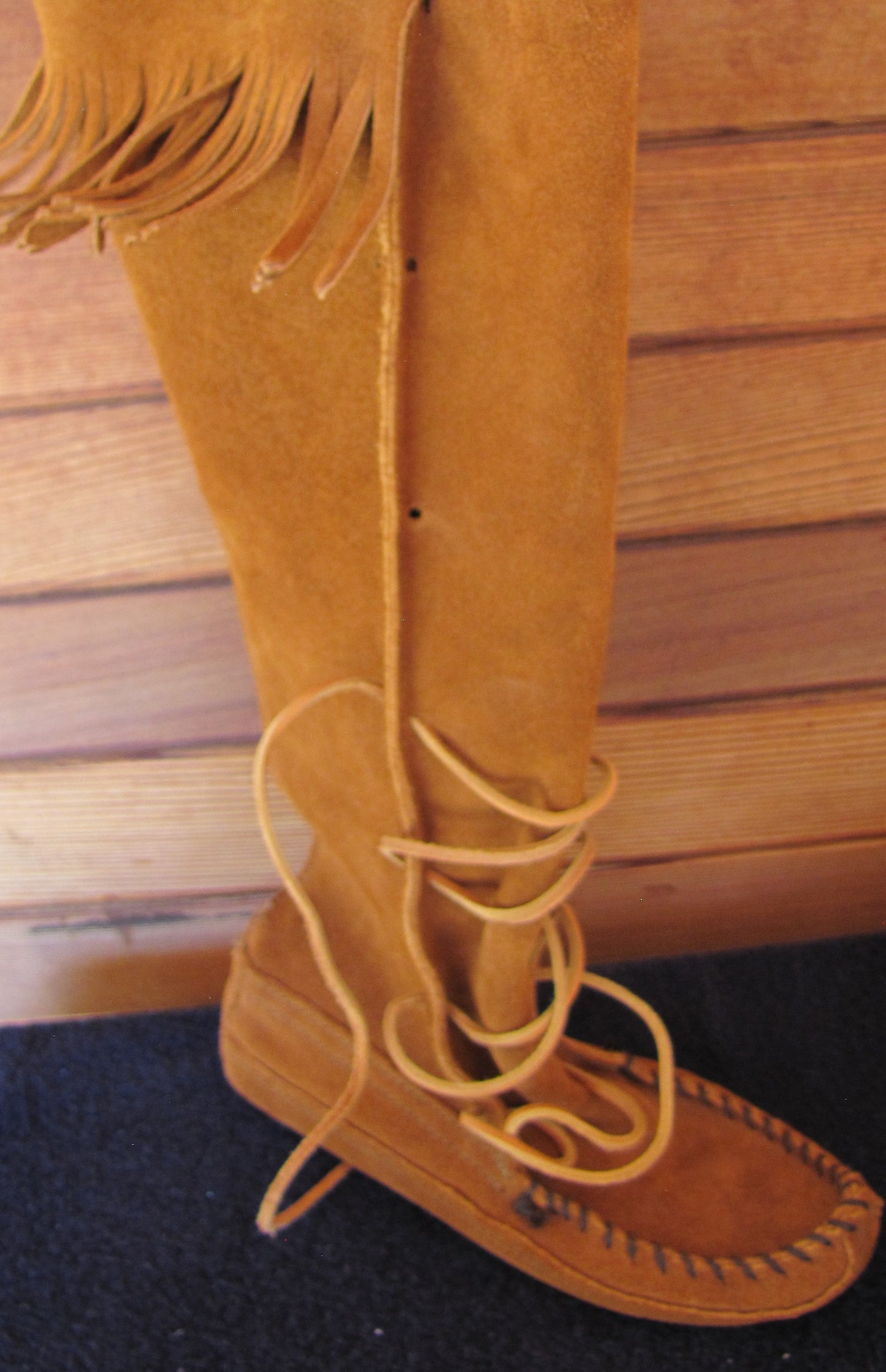 Moccasins by Minnetonka Woman size 5 Dark Brown Lace Up Knee High Boot