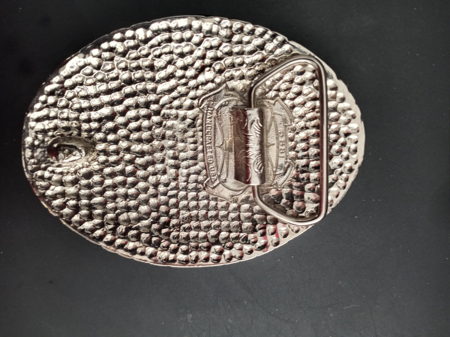 Vintage; Native American Belt Buckle, Bullhead Skull polished Silver Chrome Plated, by Hand Crafted Company USA #881