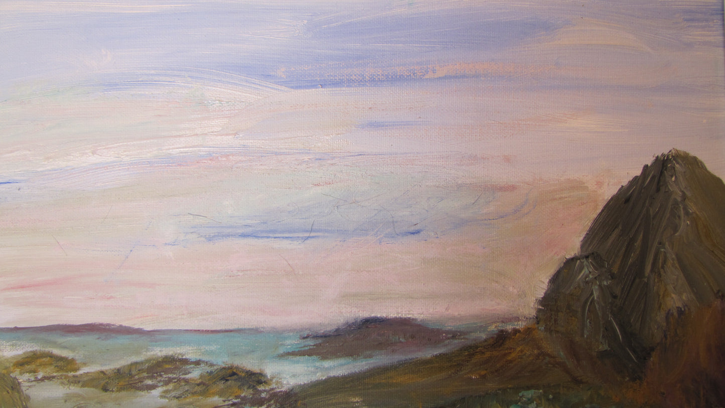 Original Oil Painting on Canvas Without Frame: Pastel Sky by Carolyn Noble