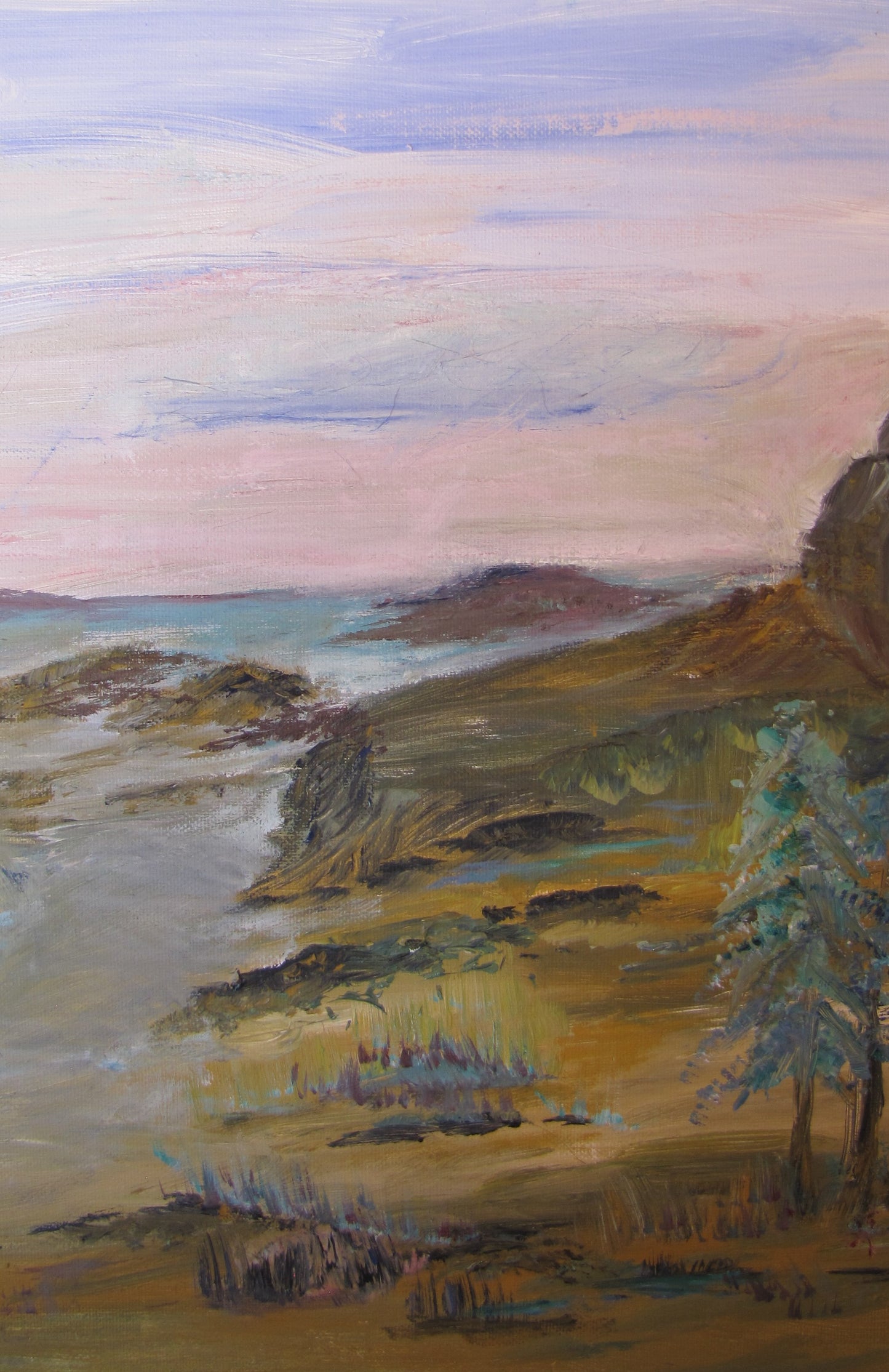 Original Oil Painting on Canvas Without Frame: Pastel Sky by Carolyn Noble