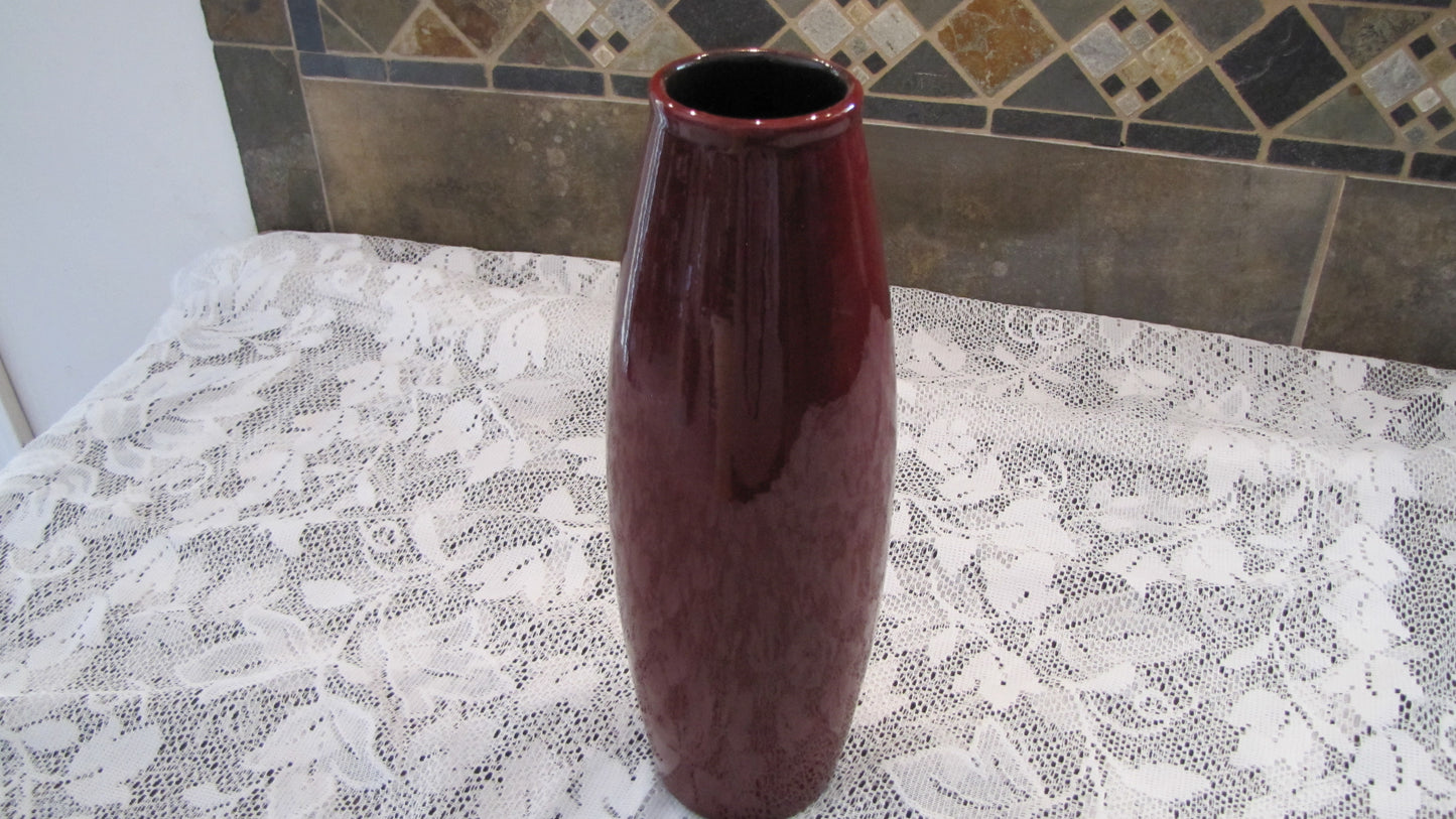 Schulich Germany for Pier 1 Amano Art Pottery Vase Oxblood Red.