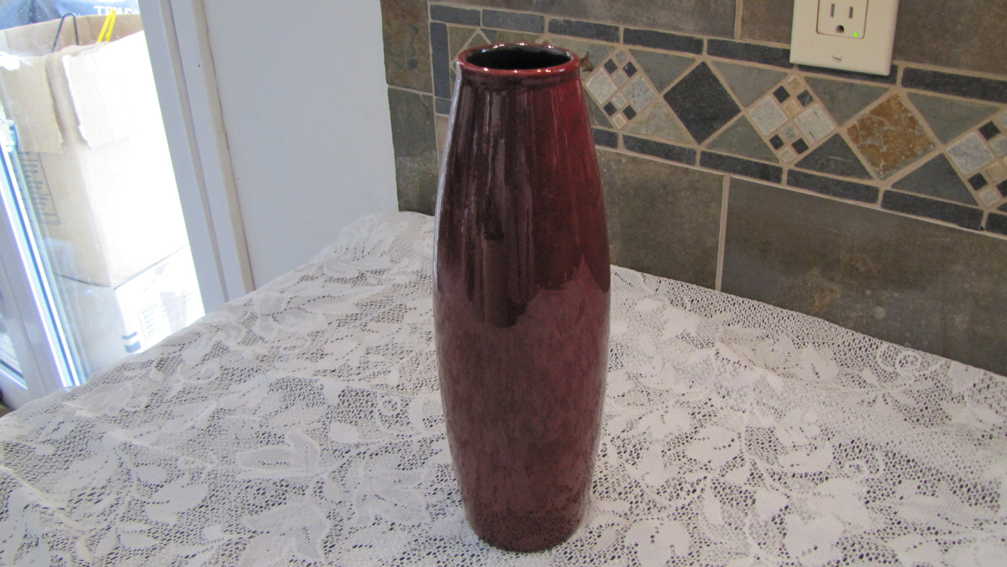 Schulich Germany for Pier 1 Amano Art Pottery Vase Oxblood Red.