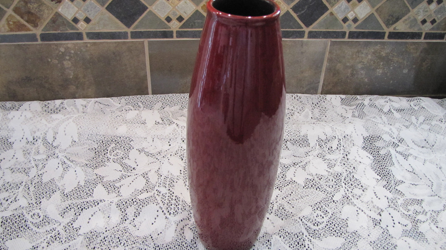 Schulich Germany for Pier 1 Amano Art Pottery Vase Oxblood Red.