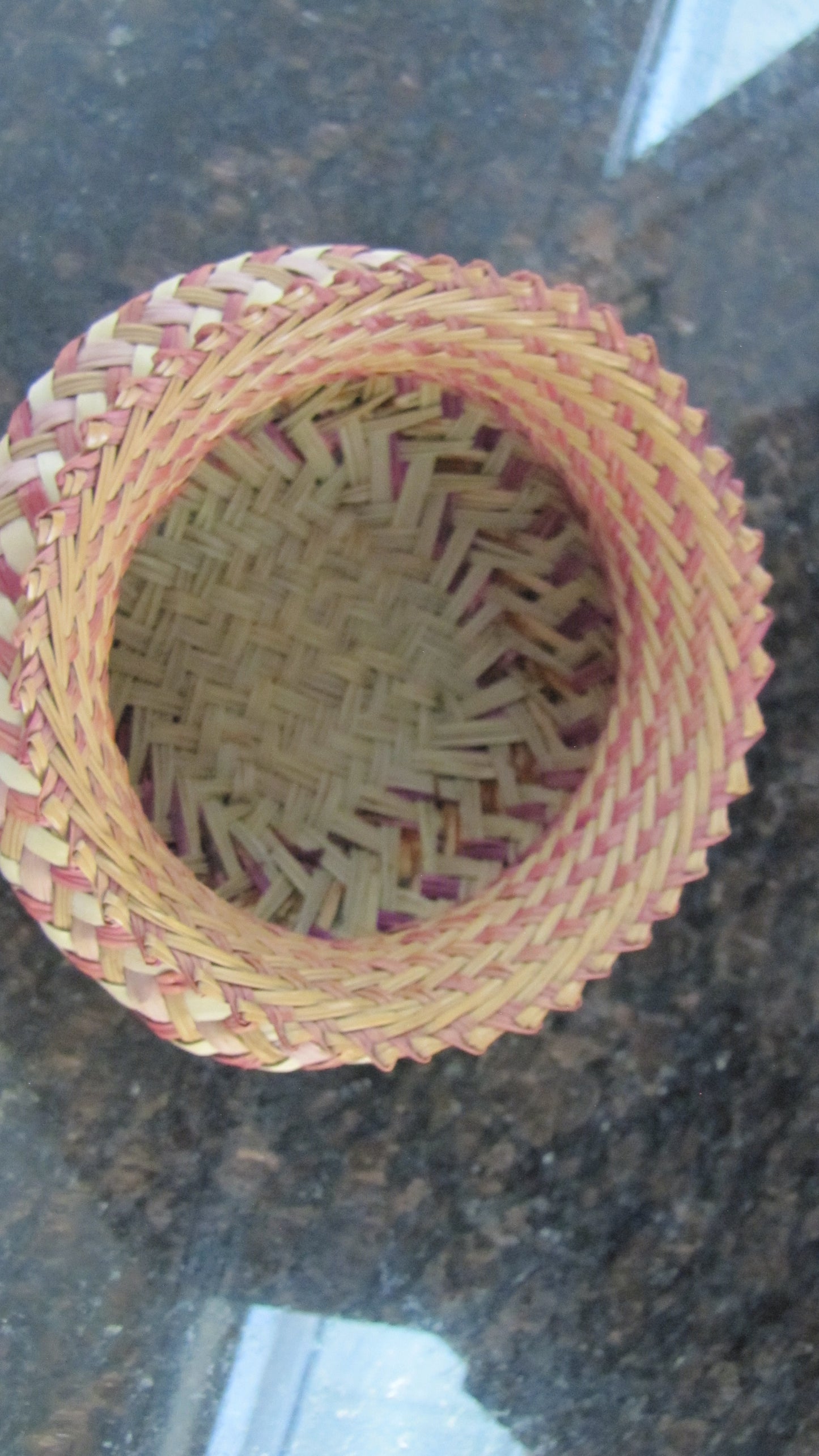 Vintage; Tarahumara Indian Hand Woven double weave Pine Needle basket