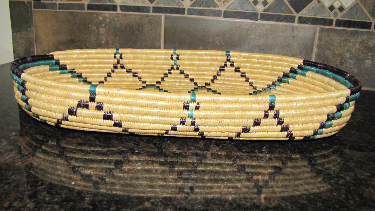 Vintage; Basket, South American Design, hand-weaved South American Indian Art