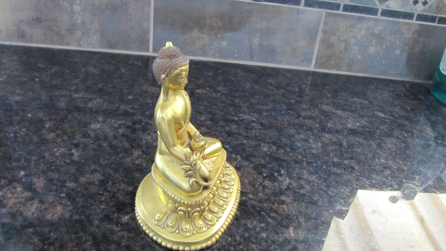 Vintage; Buddha brass figurine