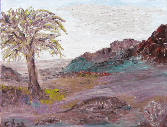 One Tree Oil Painting by Carolyn Noble