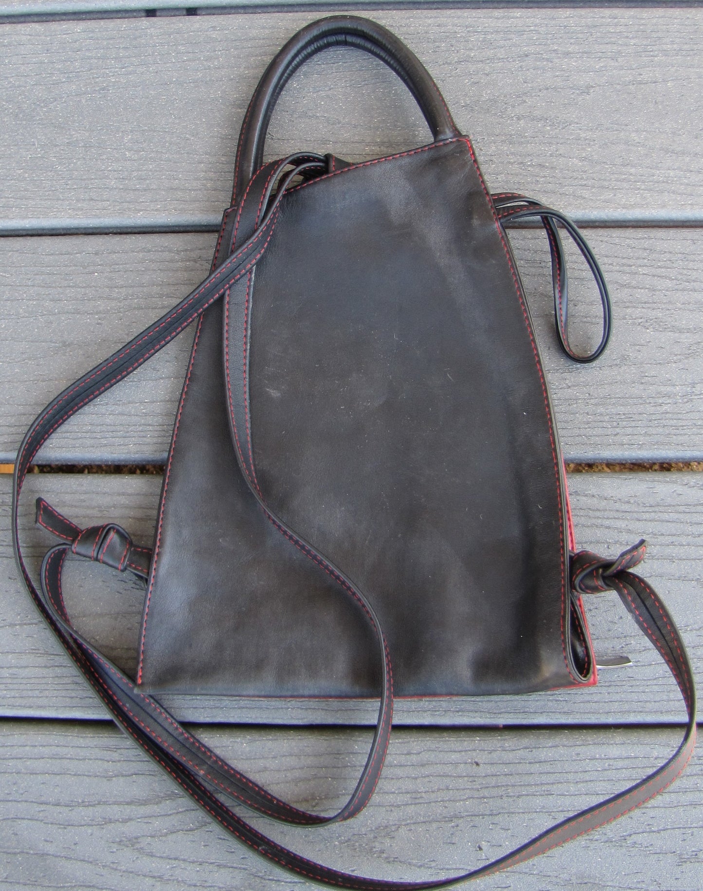 Vintage, Collectable,  Leather Purse, Red and Brown. Rare Find