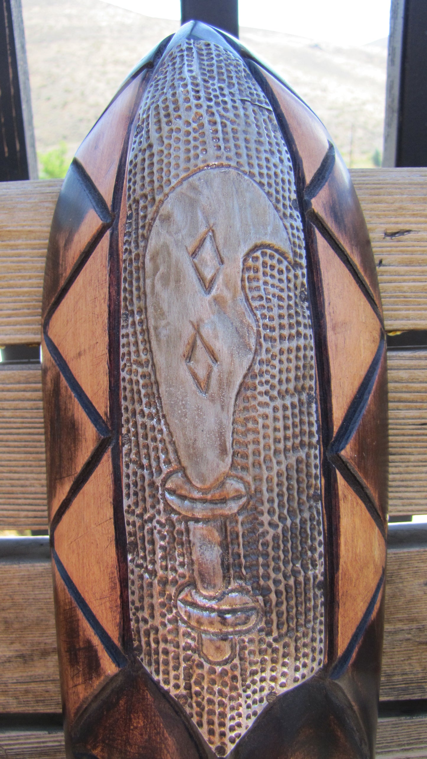 Vintage, WEKU New Zealand hand carved,Mask wall hanging