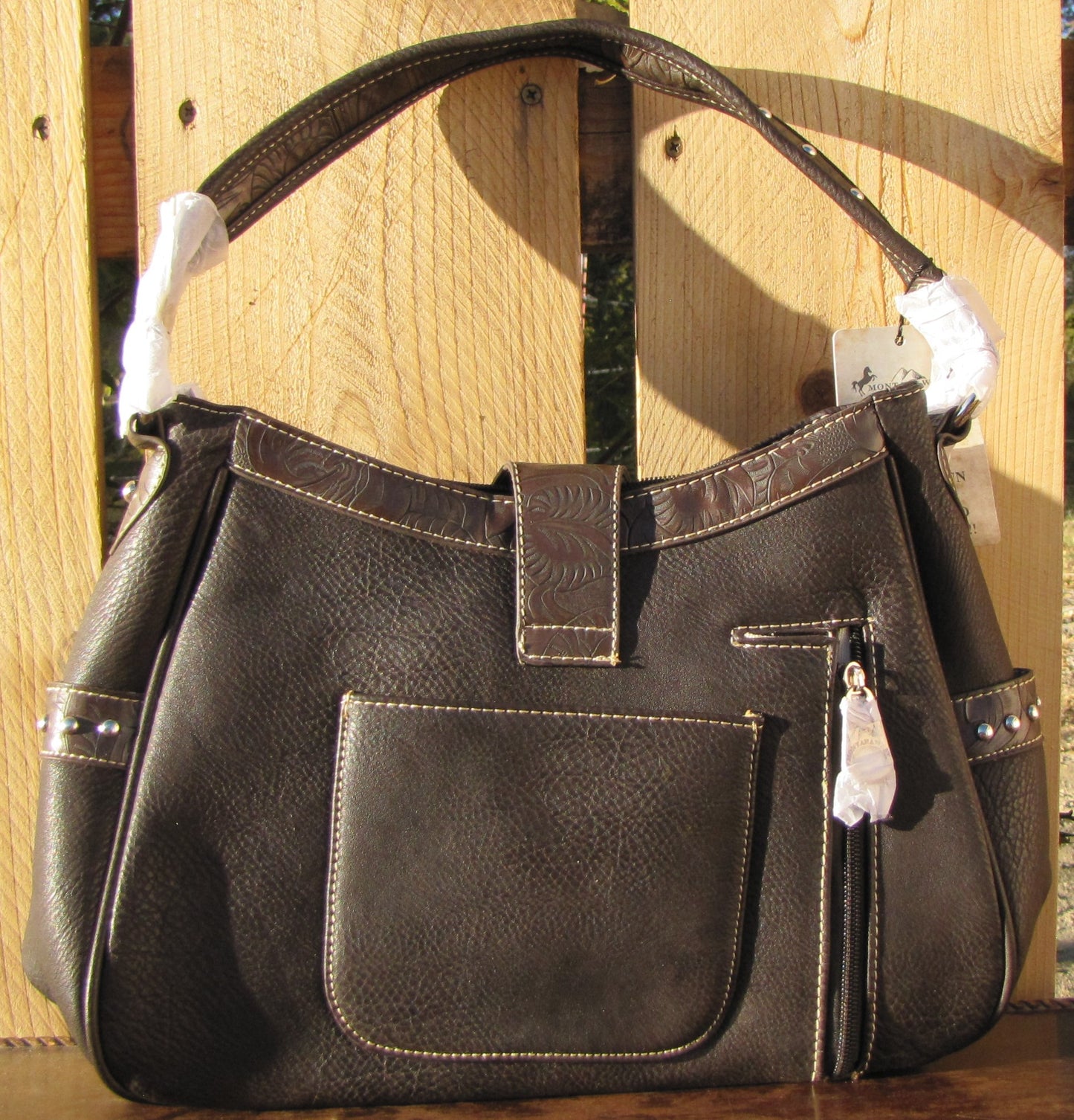 Leather:  Purse Large Black Montana West with Concealed Handgun Pocket