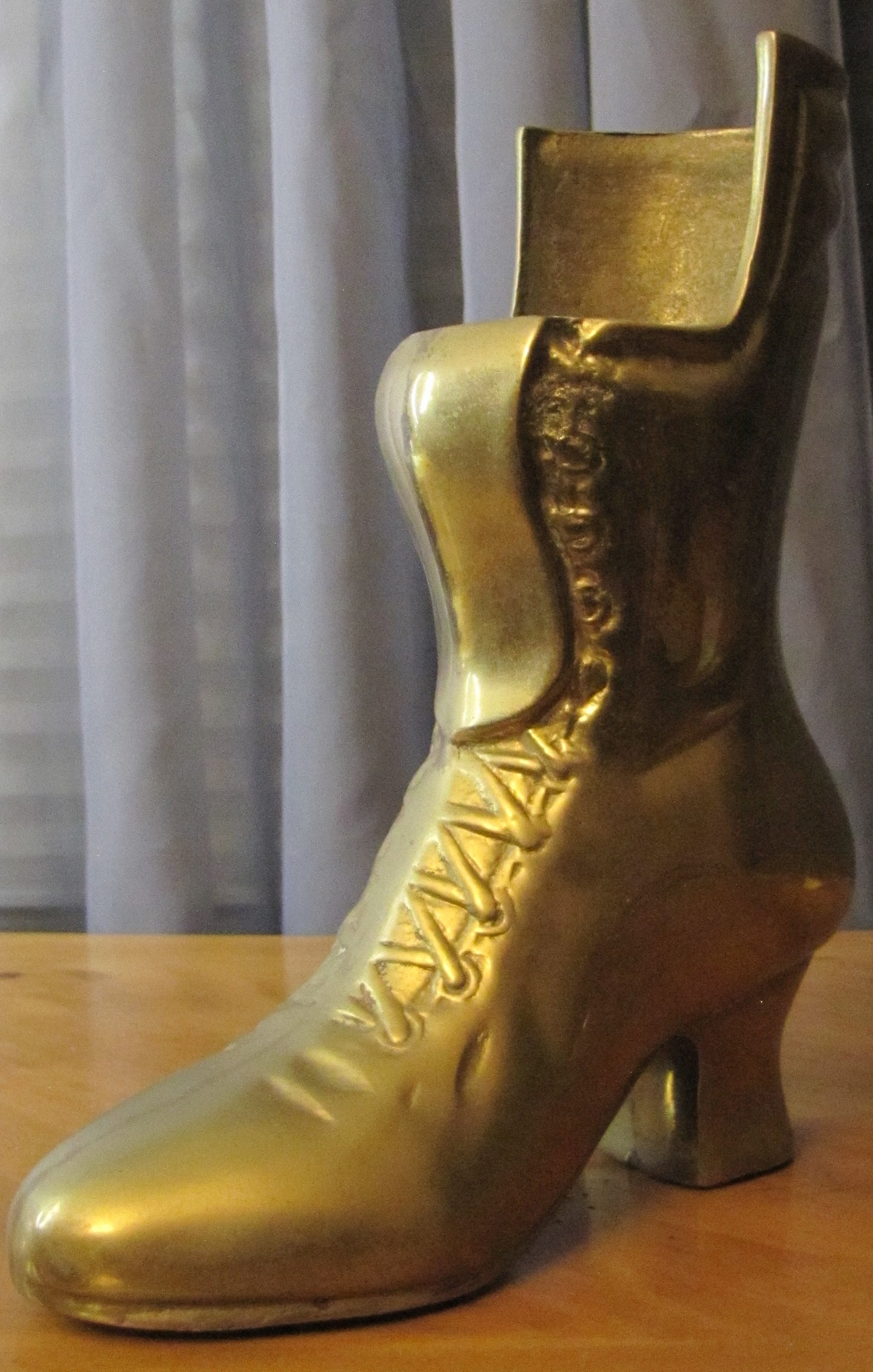 Vintage Brass Victorian Boot Vase, Planter, or Match Holder