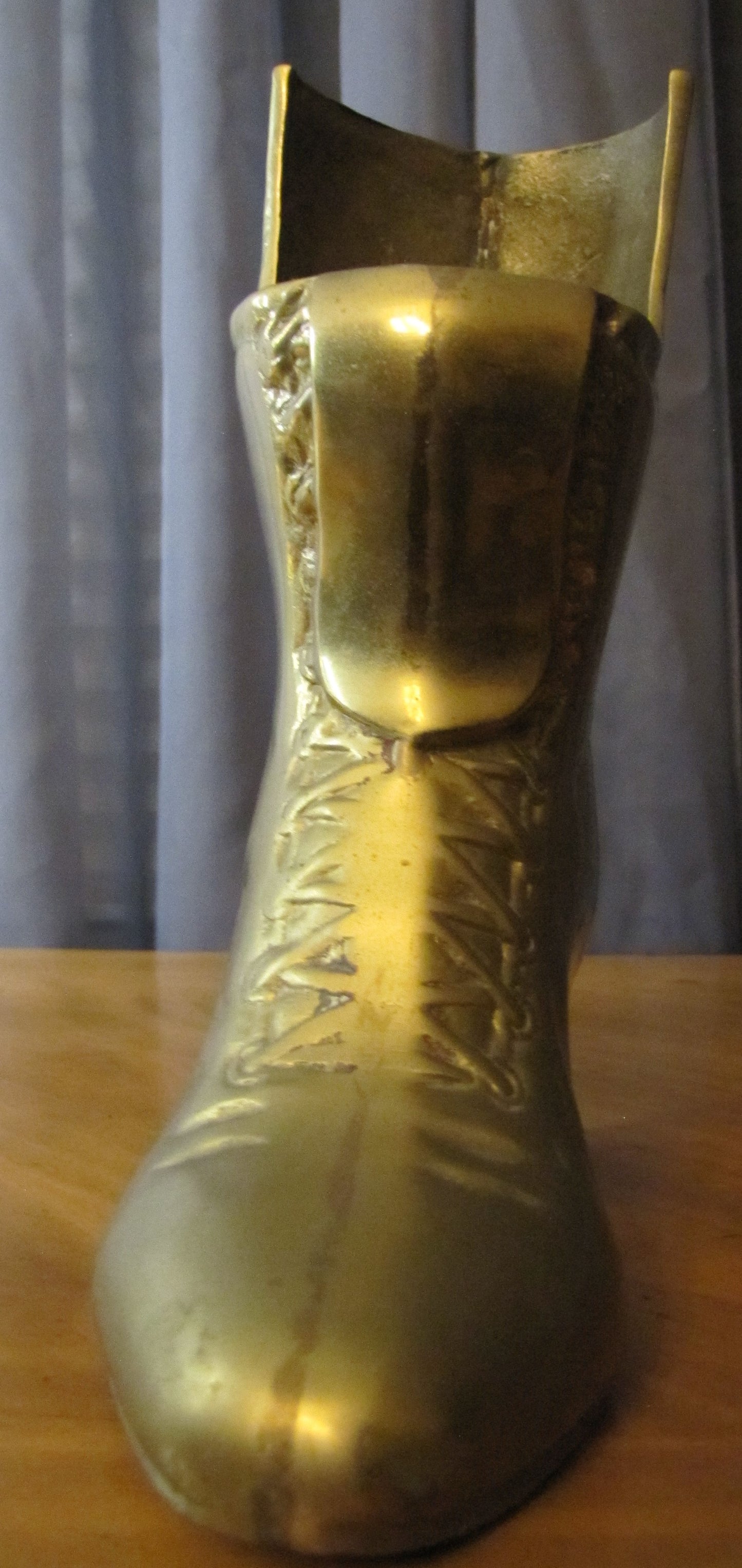 Vintage Brass Victorian Boot Vase, Planter, or Match Holder