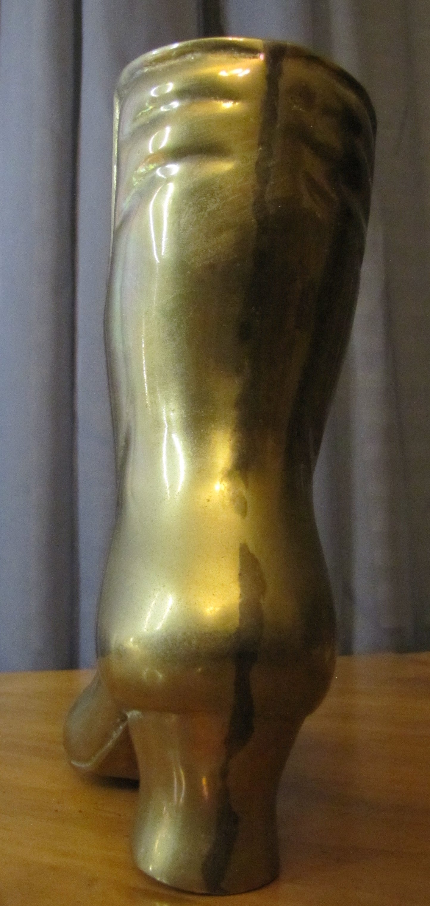 Vintage Brass Victorian Boot Vase, Planter, or Match Holder