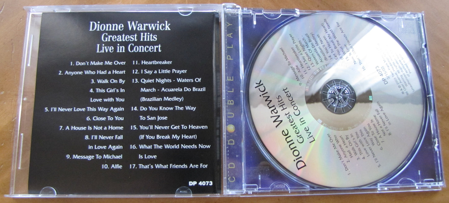 Dionne Warwick Live in Concert, Music CD