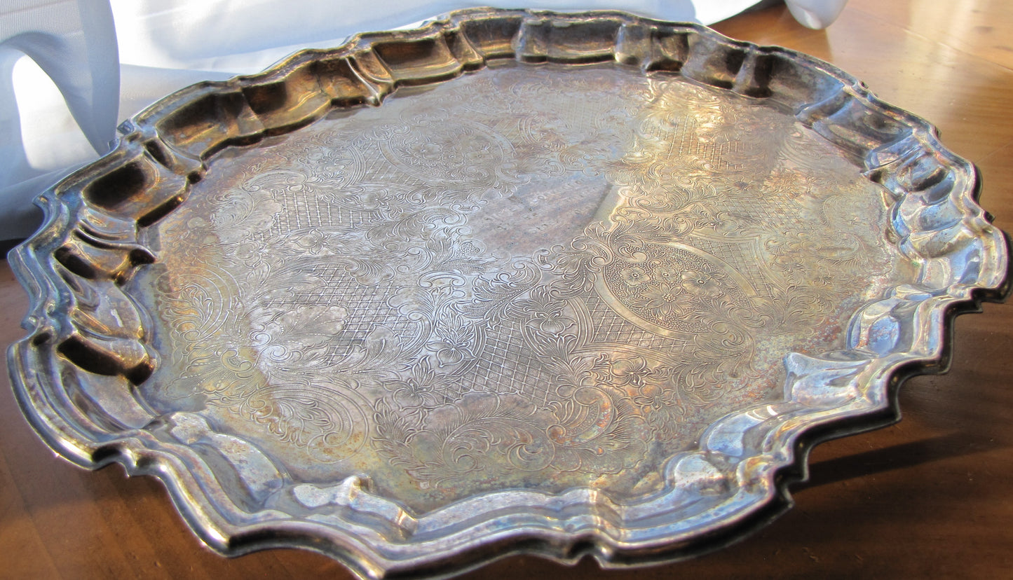 Sterling Silver Oval Award/Tray with 4 feet, 28th ETI Convention 1976 Res. Champion Stock horse Bev Wilson Awards, Santa Ana CA