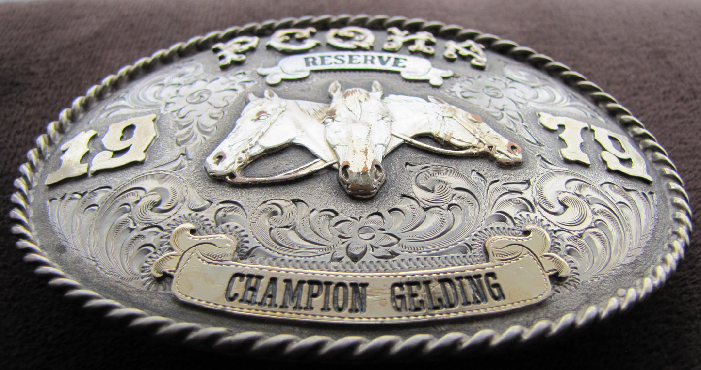 1979 PCOHA Sterling Silver Belt Buckle,  1979 Champion Gelding