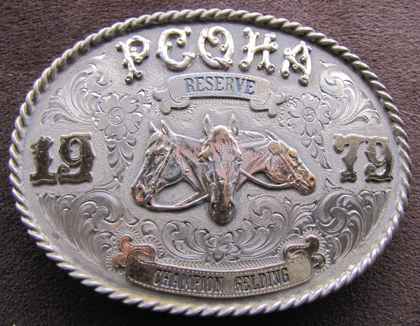 1979 PCOHA Sterling Silver Belt Buckle,  1979 Champion Gelding