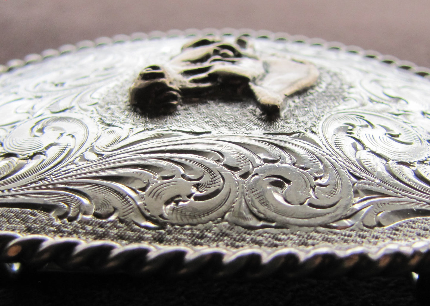 Sterling Silver Belt Buckle with Horse Bust #1