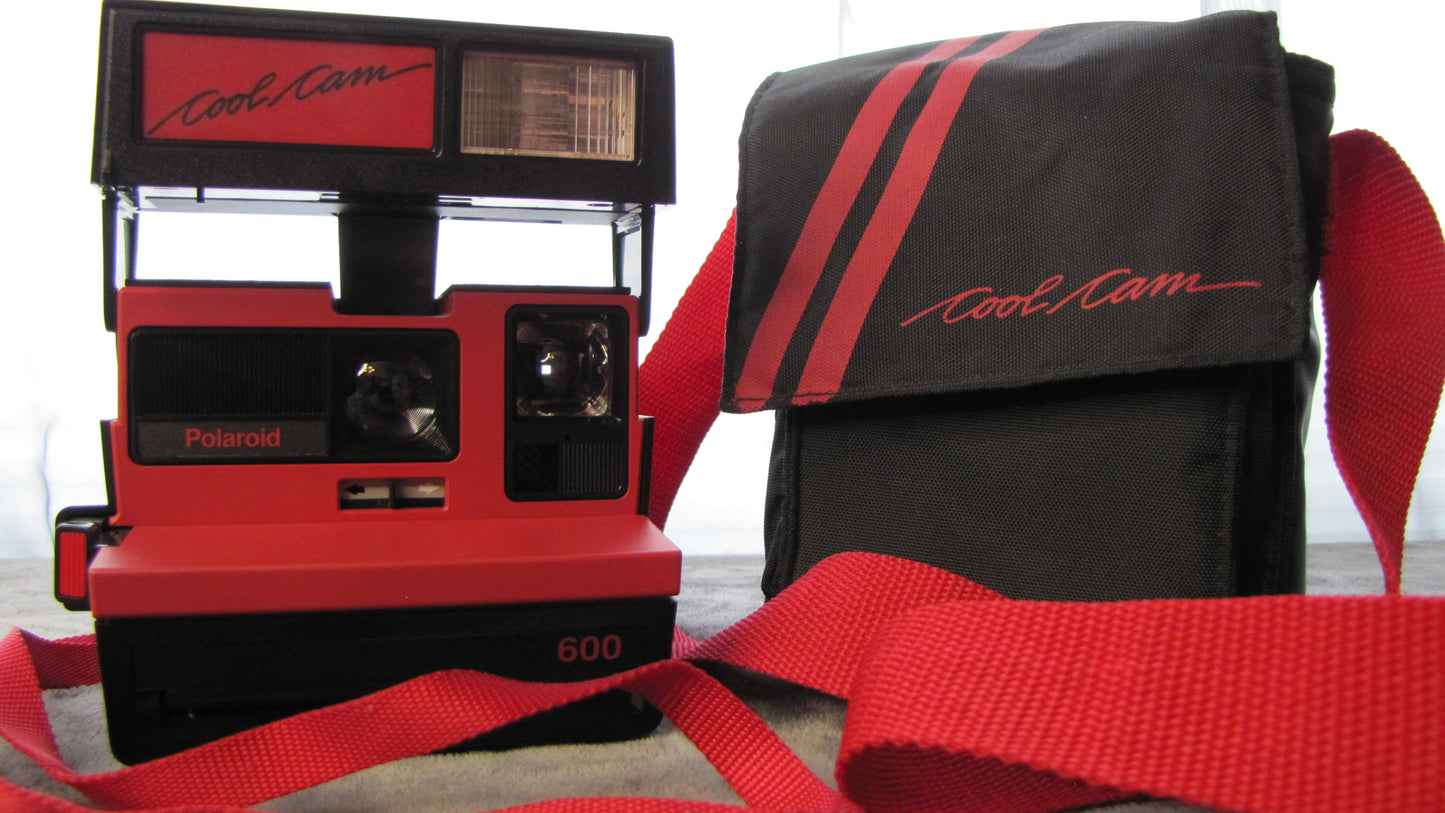 Red 600 Cool Cam Polaroid Camera, With Case