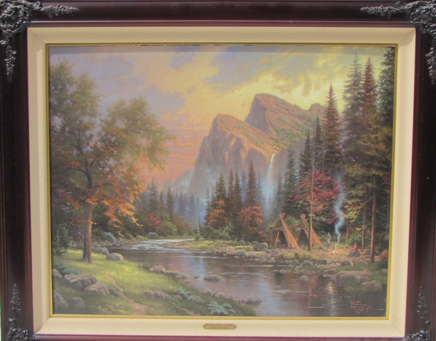 24" x 30" Thomas Kinkade Painting: Mountains Declare His Glory with Frame